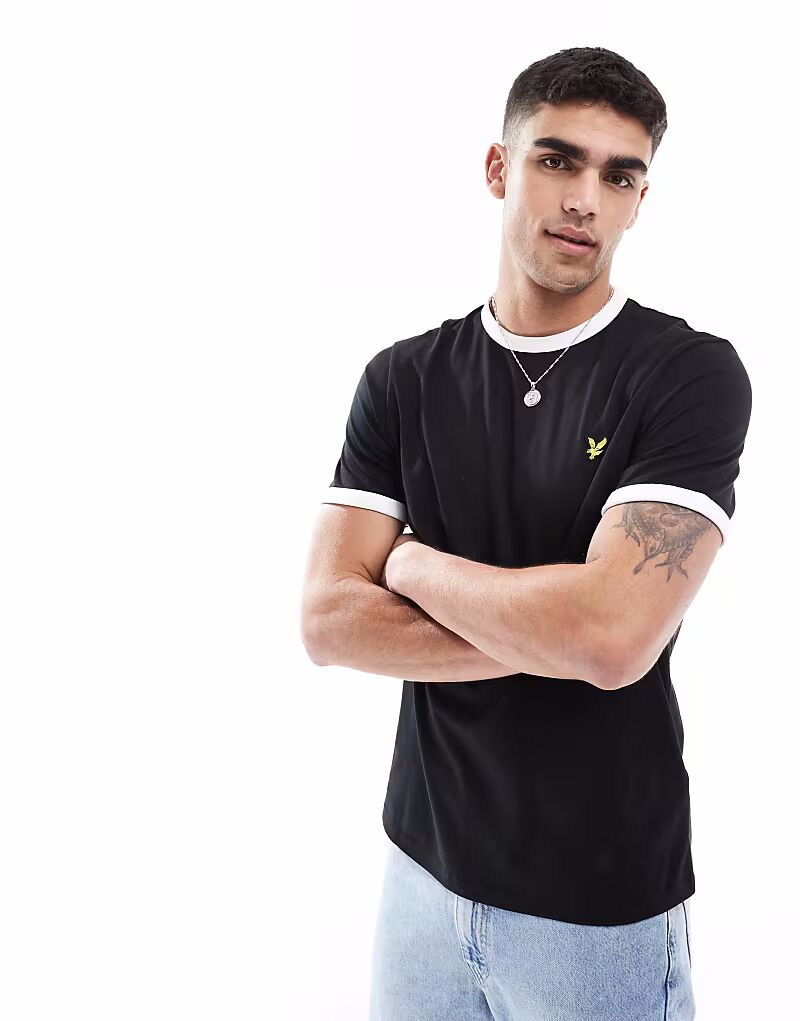 

Футболка Lyle & Scott Ringer в черно-белом цвете