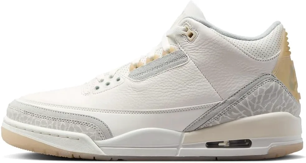 Мужские кроссовки Nike Air Jordan 3 Retro, слоновая кость/кремовый/серый — фото 2