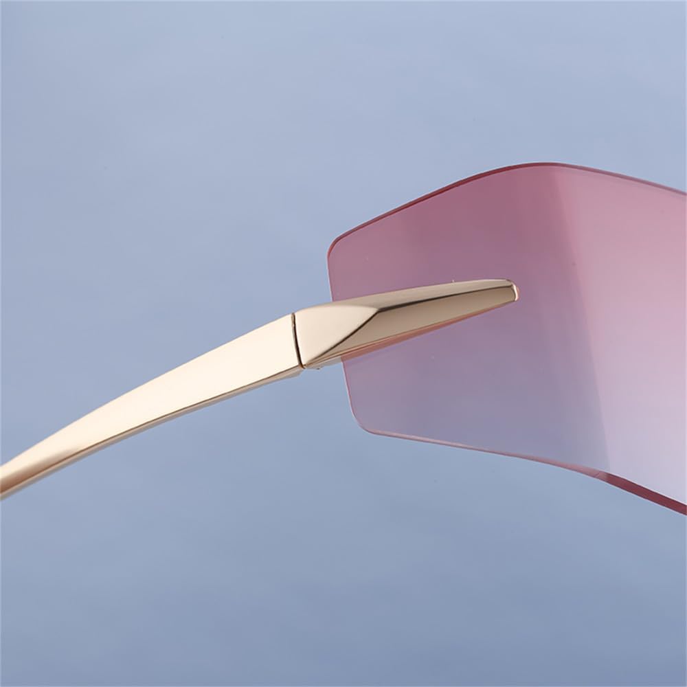 

Солнцезащитные очки без оправы прямоугольной формы для женщин в стиле панк, солнцезащитные очки для мужчин в винтажном стиле, прямоугольные очки без оправы HDUBFY, C4goldfilm