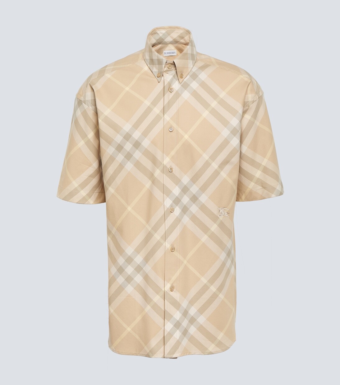 

Рубашка в клетку burberry из хлопка Burberry, бежевый