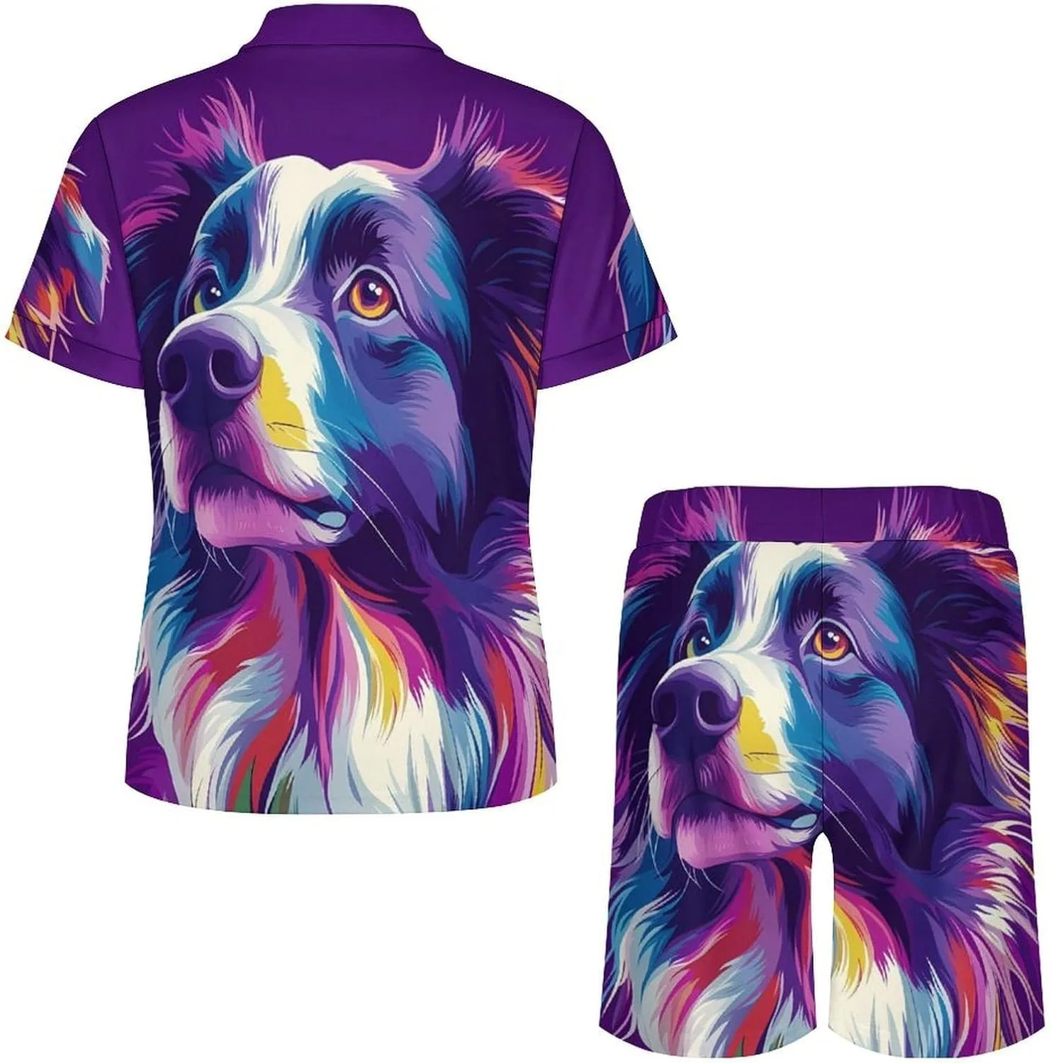 Мужской спортивный костюм с принтом Border Collie, 2 предмета, стиль — фото 4