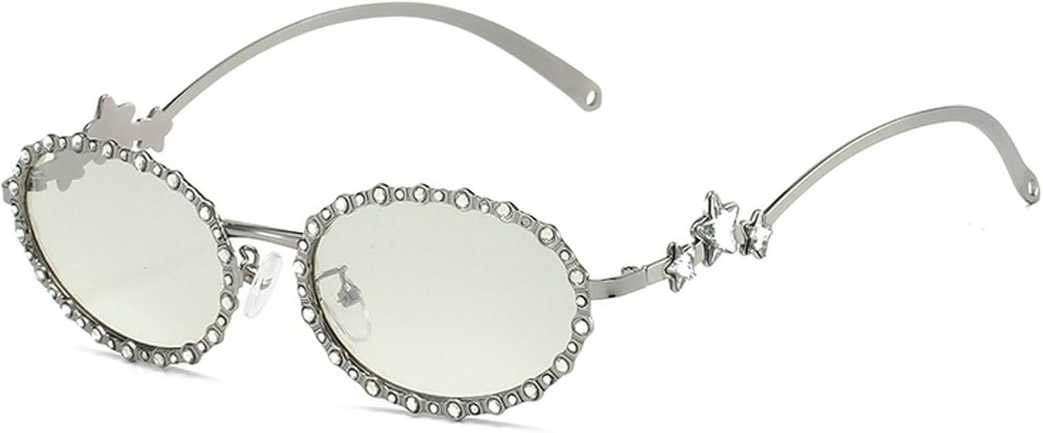 

Роскошные солнцезащитные очки с овальной металлической оправой и бриллиантами для женщин, маленькая оправа, овальные солнцезащитные очки с защитой от УФ-излучения UV400, винтажные очки для активного отдыха mincl, C6