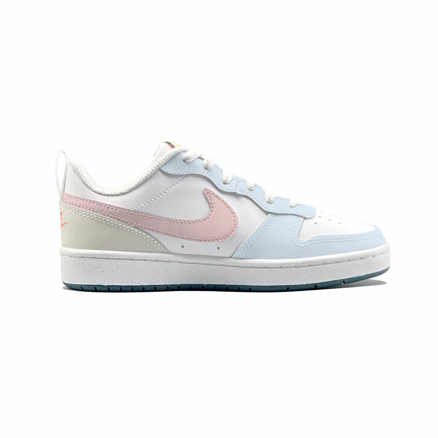 Кроссовки Court Borough 2 Milk Blue Candy Leather, slip-resistant, abrasion-resistant, cushioning, низкий верх Nike, Blue Pink — фото 3