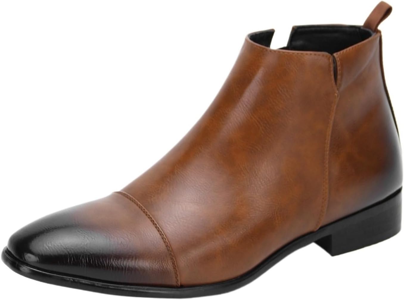 

Мужские ботинки Челси, повседневные, удобные, слипоны, кожаные ботинки на щиколотку для мужчин Dmgyck, коричневый