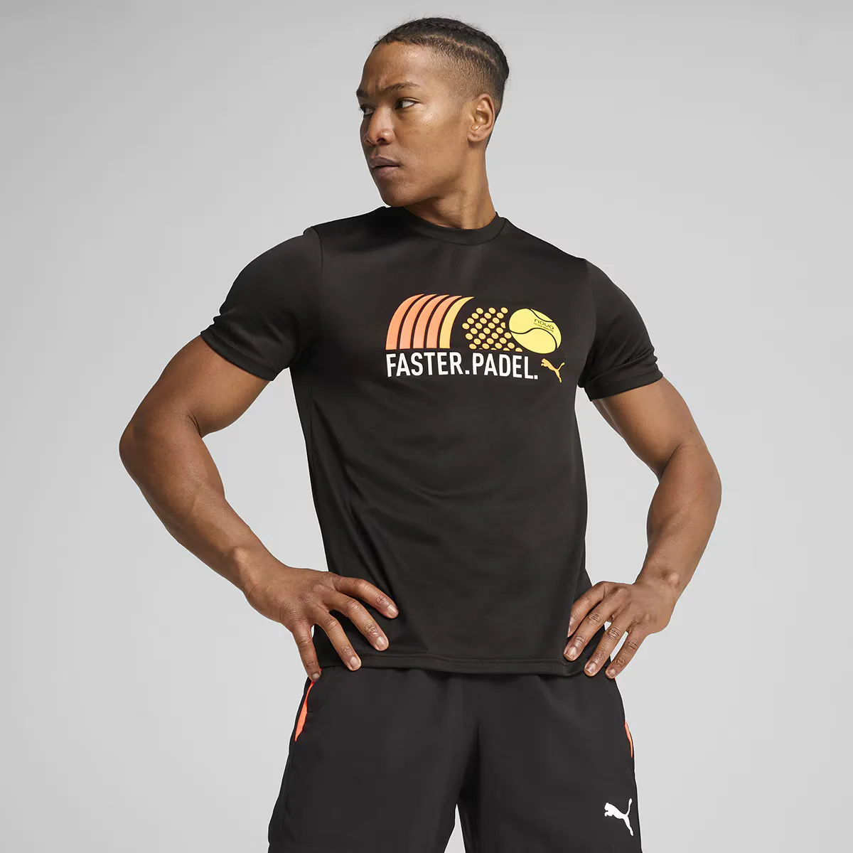 

Футболка для паделя Puma Individual Padel Graphic Tee 2.0 мужская, черный