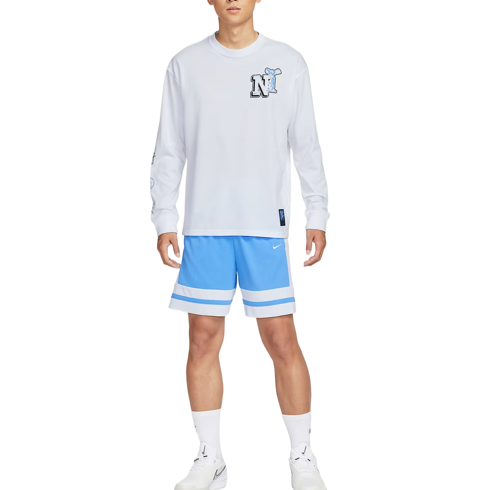 Мужские шорты для спорта dri fit Nike, синий/белый — фото 3