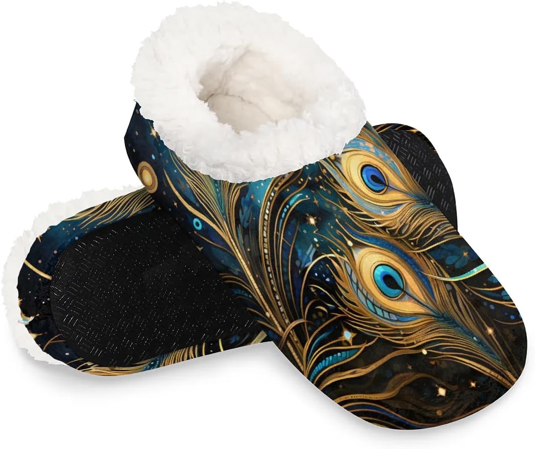 

Домашние тапочки Hsnar с животным принтом и цветами для женщин, мягкие, легкие мужские домашние тапочки, женские тапочки, Amazing Peacock Feathers