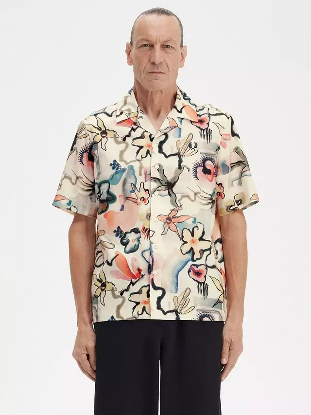 

Рубашка Fred Perry Floral Print Short, цвет peach/multi