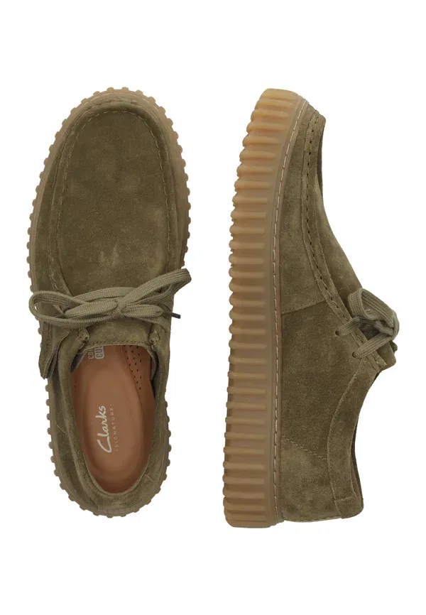 Полуботинки Torhill lo casual lace ups Clarks, оливковая замша — фото 3