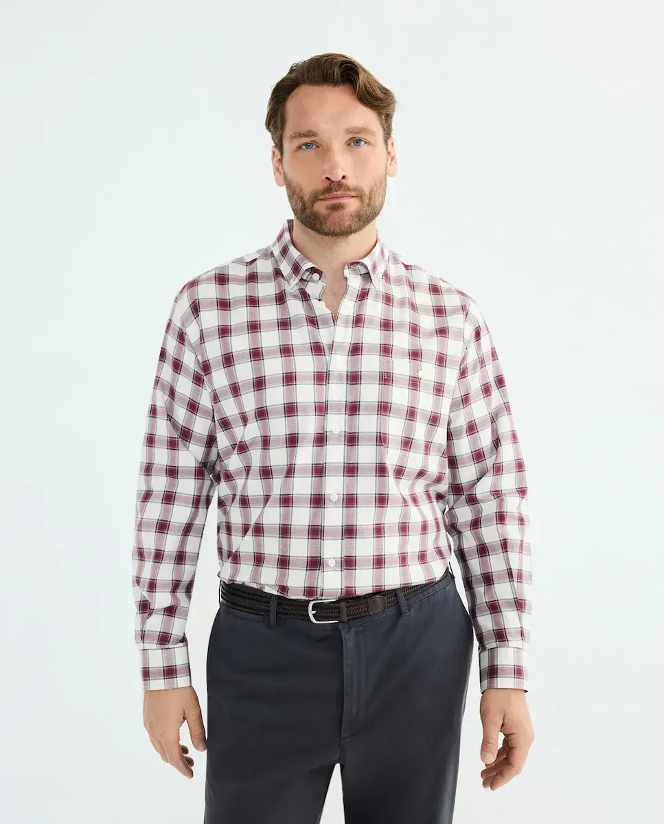 

Большая спортивная рубашка из саржи светло-каки цвета с длинными рукавами Dustin