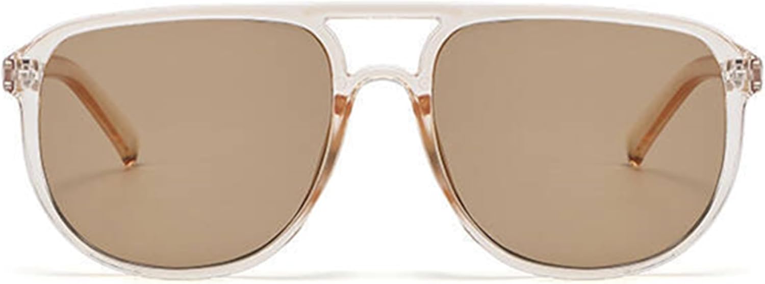 

Солнцезащитные очки Bullabulling в стиле ретро, ​​квадратные, пилотские, женские и мужские, винтажные, 70-е, модные, в пластиковой оправе, с защитой от УФ-излучения UV400, Clear Tea