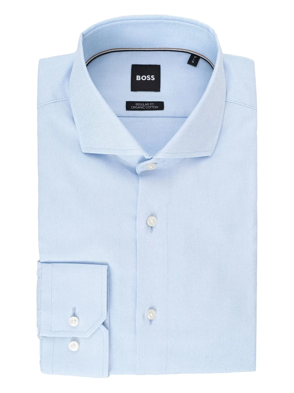 

Хлопковая рубашка BOSS, синий