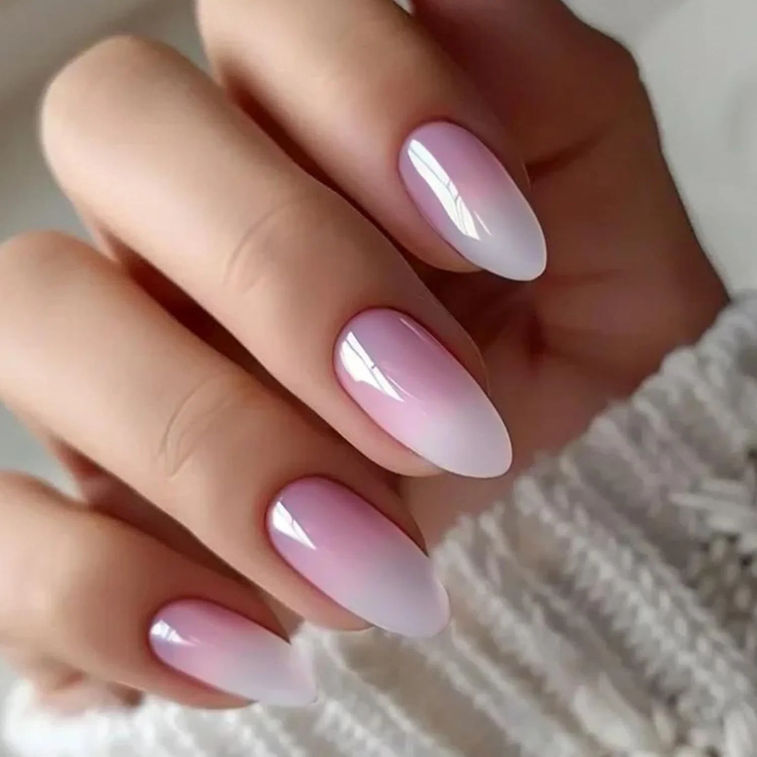 Накладные ногти с градиентом, короткие, круглые, акриловые, 24 шт. Ziddar