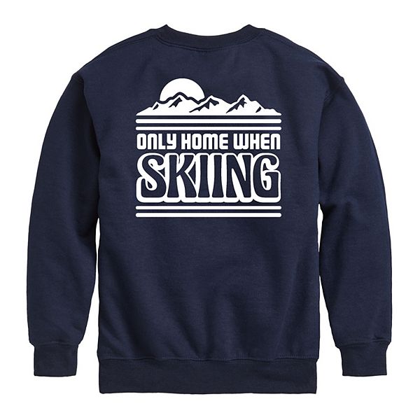 

Толстовка Boys 8-20 only home when skiing crew fleece Licensed Character, Navy