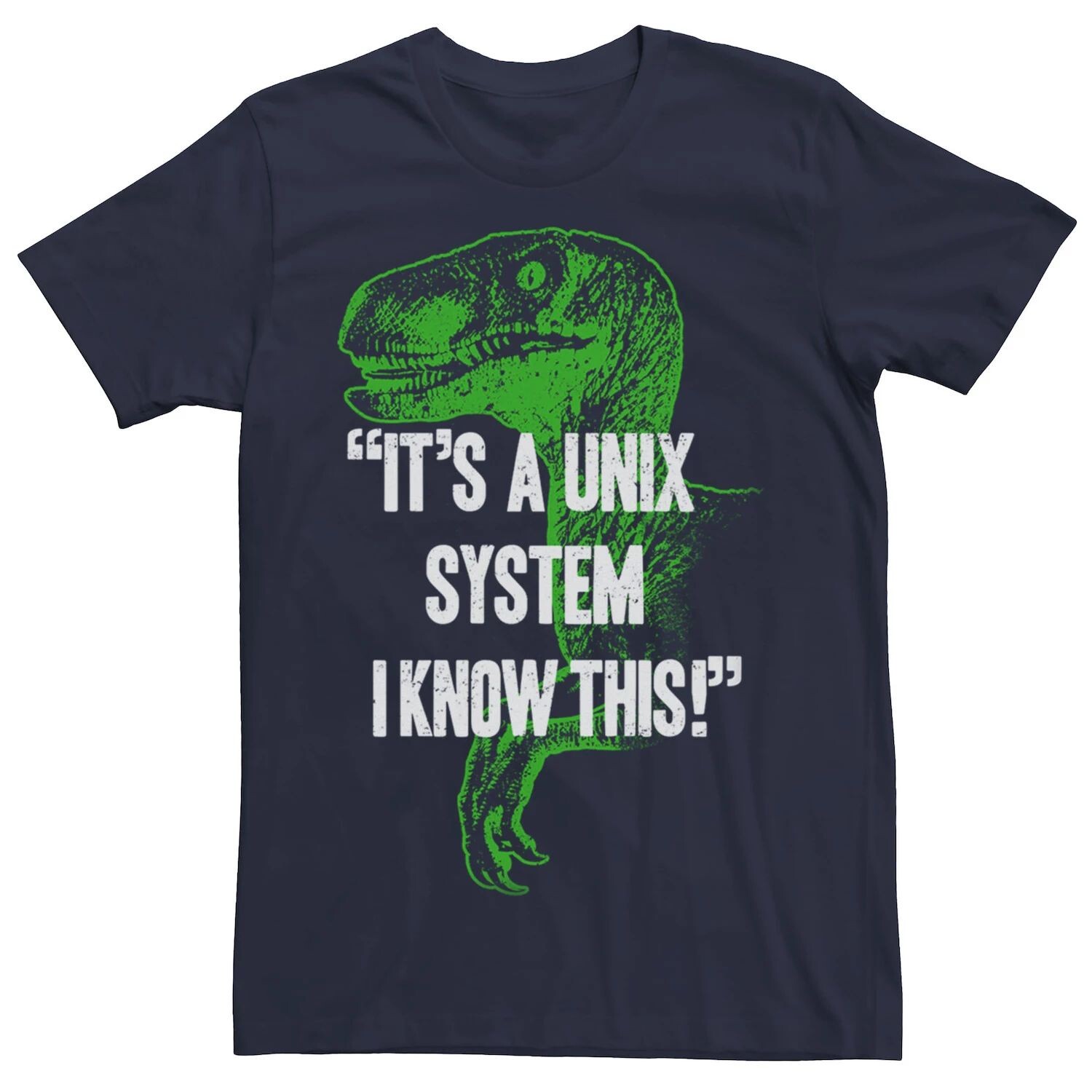

Мужская футболка с изображением неонового динозавра «Парк Юрского периода» Unix System Jurassic World, синий