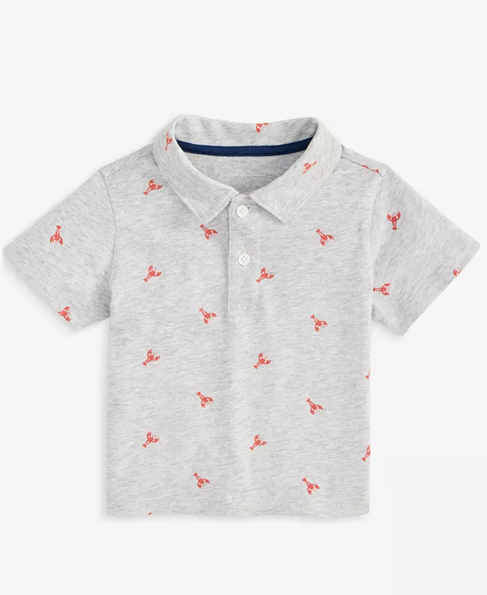 

Футболка-поло с принтом Lobster Dash для маленьких мальчиков First Impressions, серый