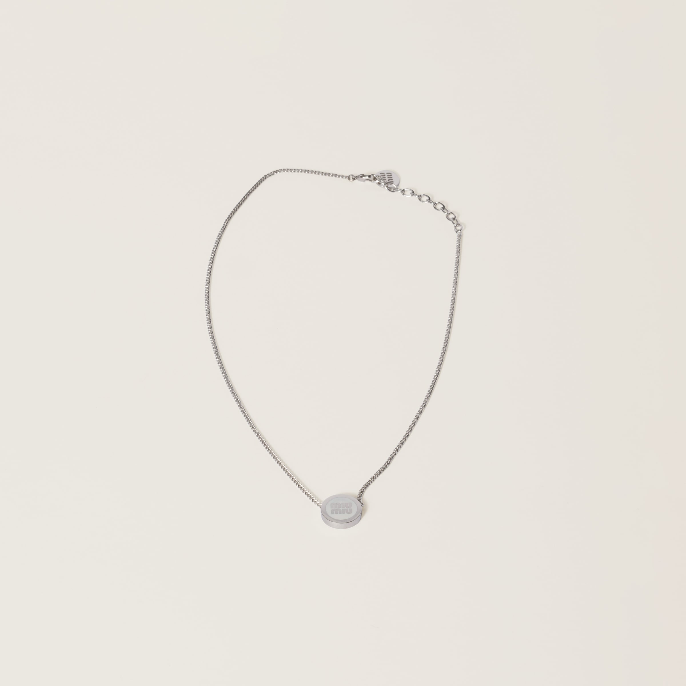 

Металлическое ожерелье MIU MIU, белый