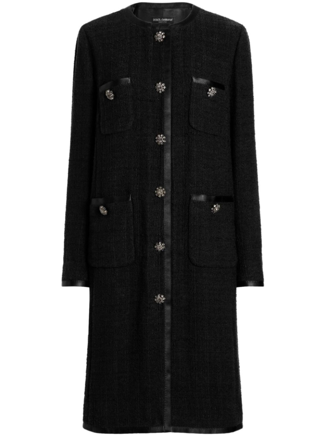 

Dolce & Gabbana твидовое пальто, черный