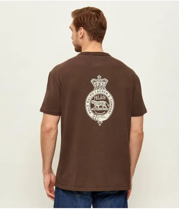 Футболка classic fit Polo Ralph Lauren, коричневый — фото 3