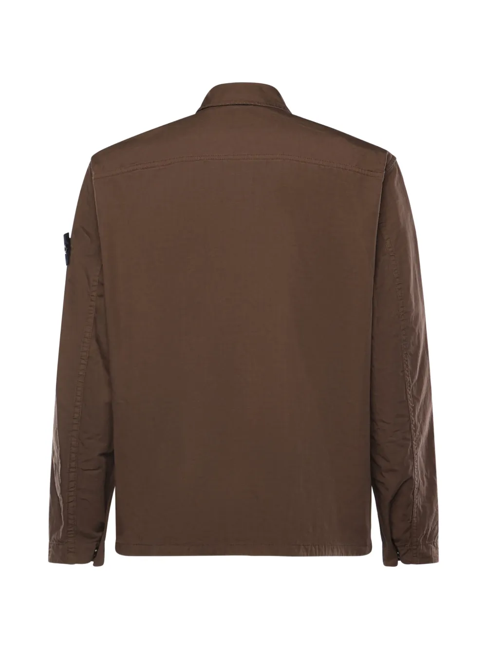 Рубашка-куртка с застежкой на молнию и накладными карманами Stone Island, коричневый — фото 2