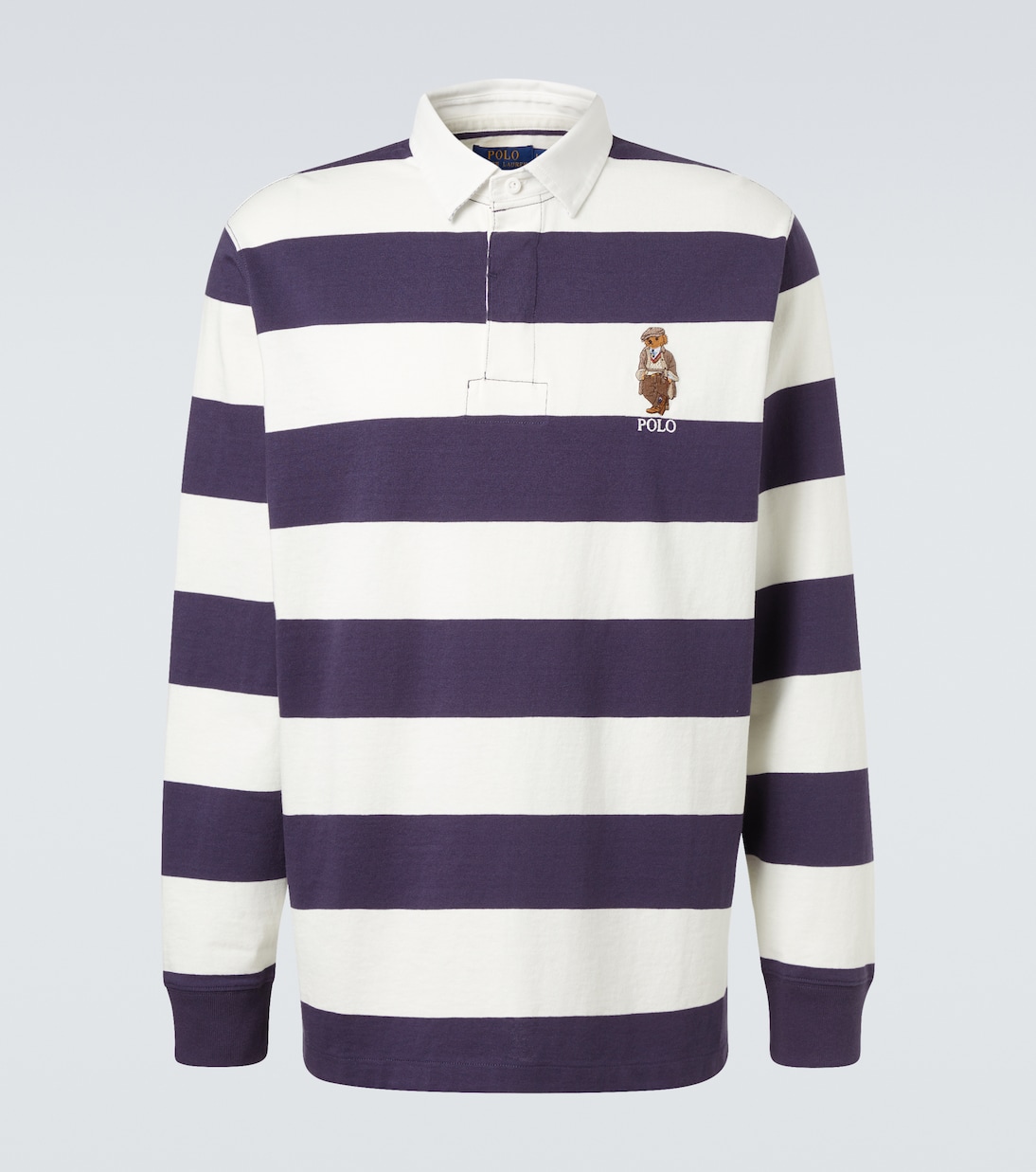 

Поло с медведем в полоску из хлопка Polo Ralph Lauren, Fa25 Fad Blu/Dckwh Hrtg Bear