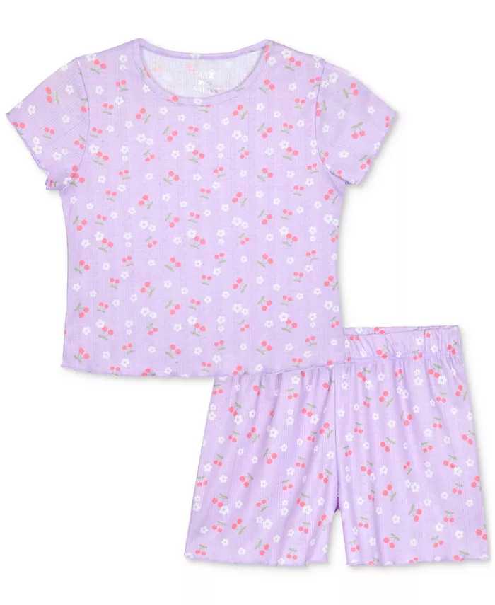 

Пижамный комплект с шортами и принтом "вишня" Big Girls Pointelle Max & Olivia