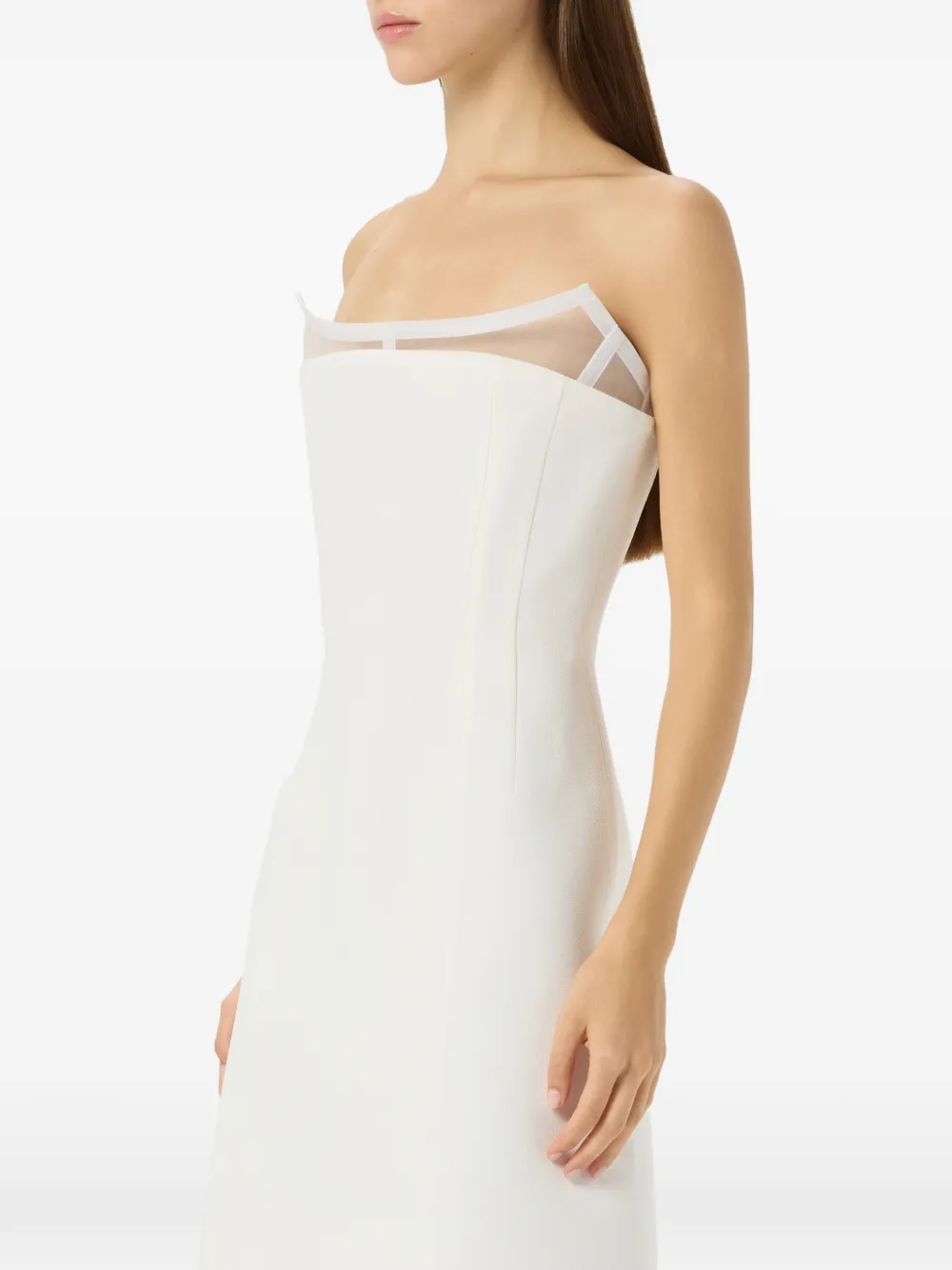 

Платье миди с фигурным вырезом Blumarine, белый