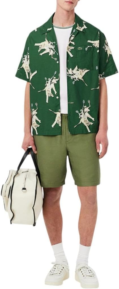 Мужская футболка Lacoste Classic Fit Semi Fancy, White — фото 4