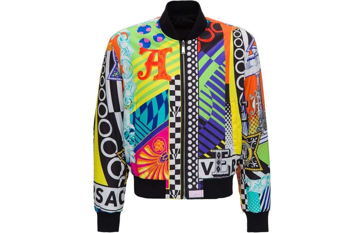 VERSACE Куртка мужская разноцветная с круглым вырезом