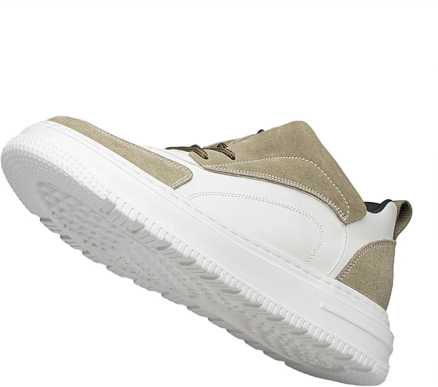 

Мужские кроссовки-лифтеры Ihinzry, невидимое увеличение роста на 2,40 дюйма, замшево-кожаные лифтер-обувь, шнуровка, повседневные спортивные туфли, мужские модные кроссовки, белый