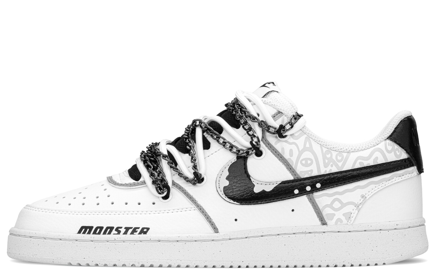 

Кроссовки Nike Court Vision 1 Skateboard Shoes Men Low-Top Black White, белый/черный