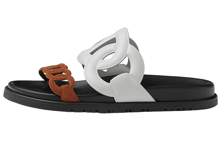 Шлепанцы женские Hermes, хаки