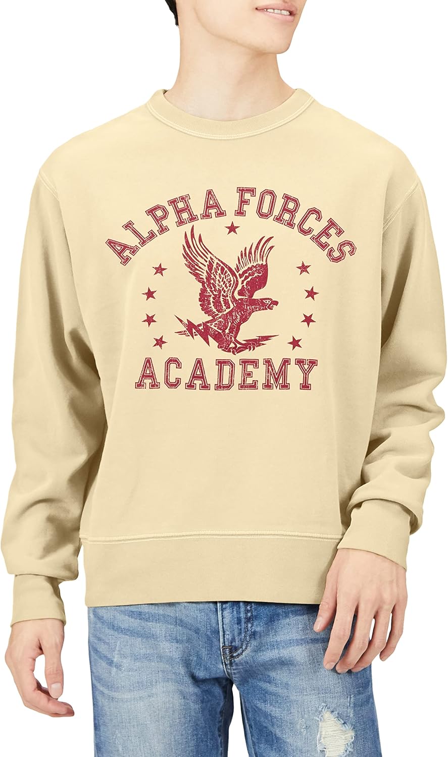 

Мужская толстовка Alpha Industries TC1554-2, классический толстовка с круглым вырезом (принт ALPHA FORCES) Alpha Industries Inc, слоновая кость