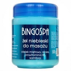 

Синий для массажа - масло мяты, алоэ, провитамин В5, камфора 500мл BINGOSPA BINGO GEL