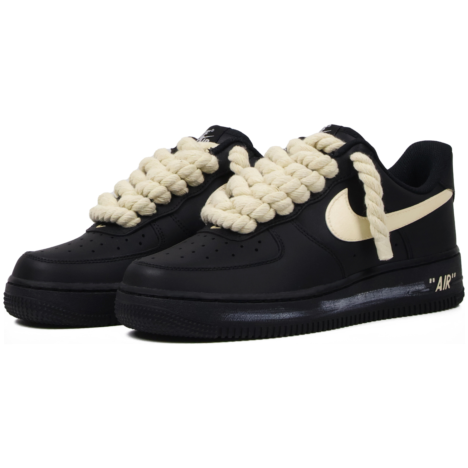 Nike Кроссовки для скейтбординга Air Force 1 с износостойким низким верхом, унисекс, черный — фото 4