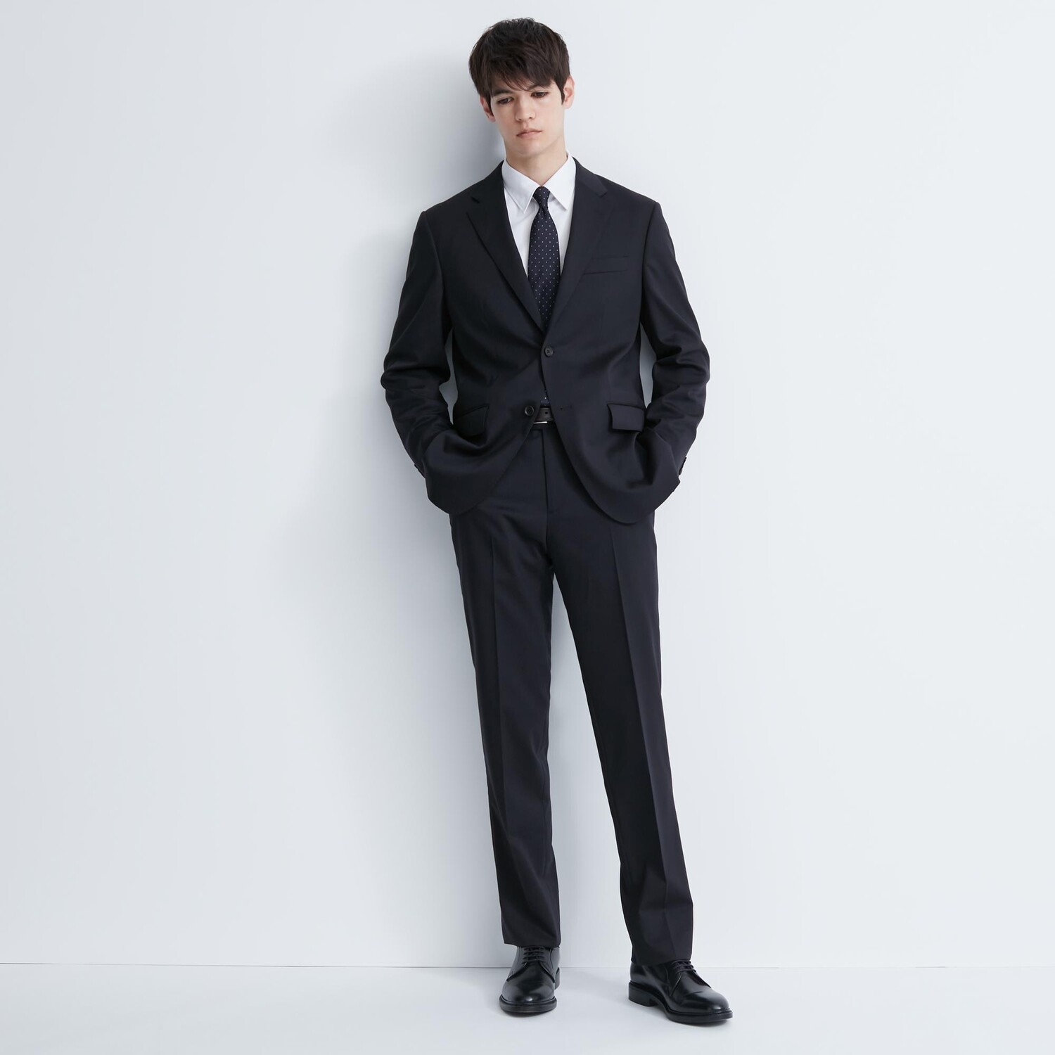 

Брюки из эластичной шерсти Uniqlo, темно-синий