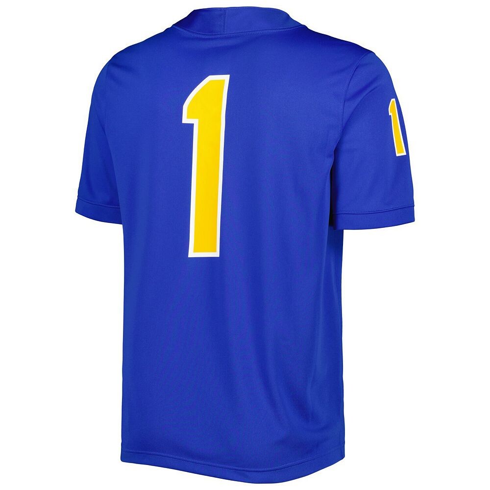 Мужское футбольное джерси Nike #1 Royal Pitt Panthers Untouchable, цвет Pit Blue — фото 4