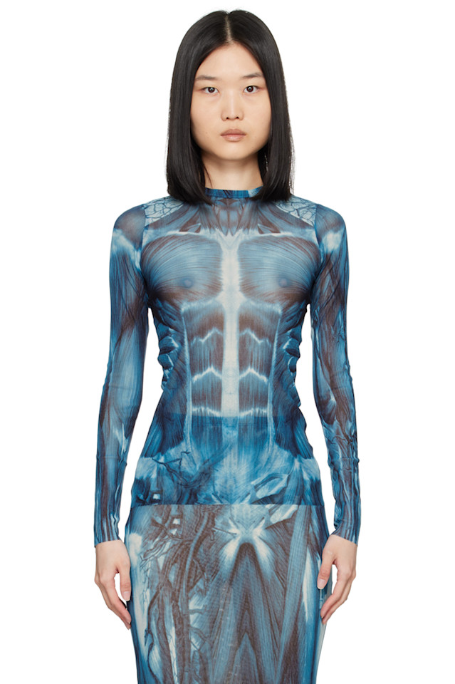 

Футболка с длинным рукавом "экорше" Jean Paul Gaultier, мультиколор