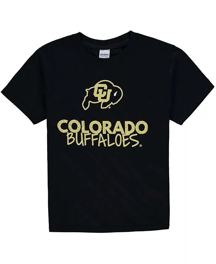 Черная футболка с круглым вырезом Colorado Buffaloes для мальчиков и девочек Big Two Feet Ahead — фото 3