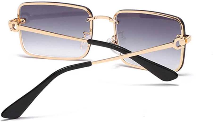 

Металлические маленькие солнцезащитные очки для женщин и мужчин, прямоугольные, в винтажном стиле хип-хоп, женские очки с защитой от УФ-излучения UV400 generic, Gray