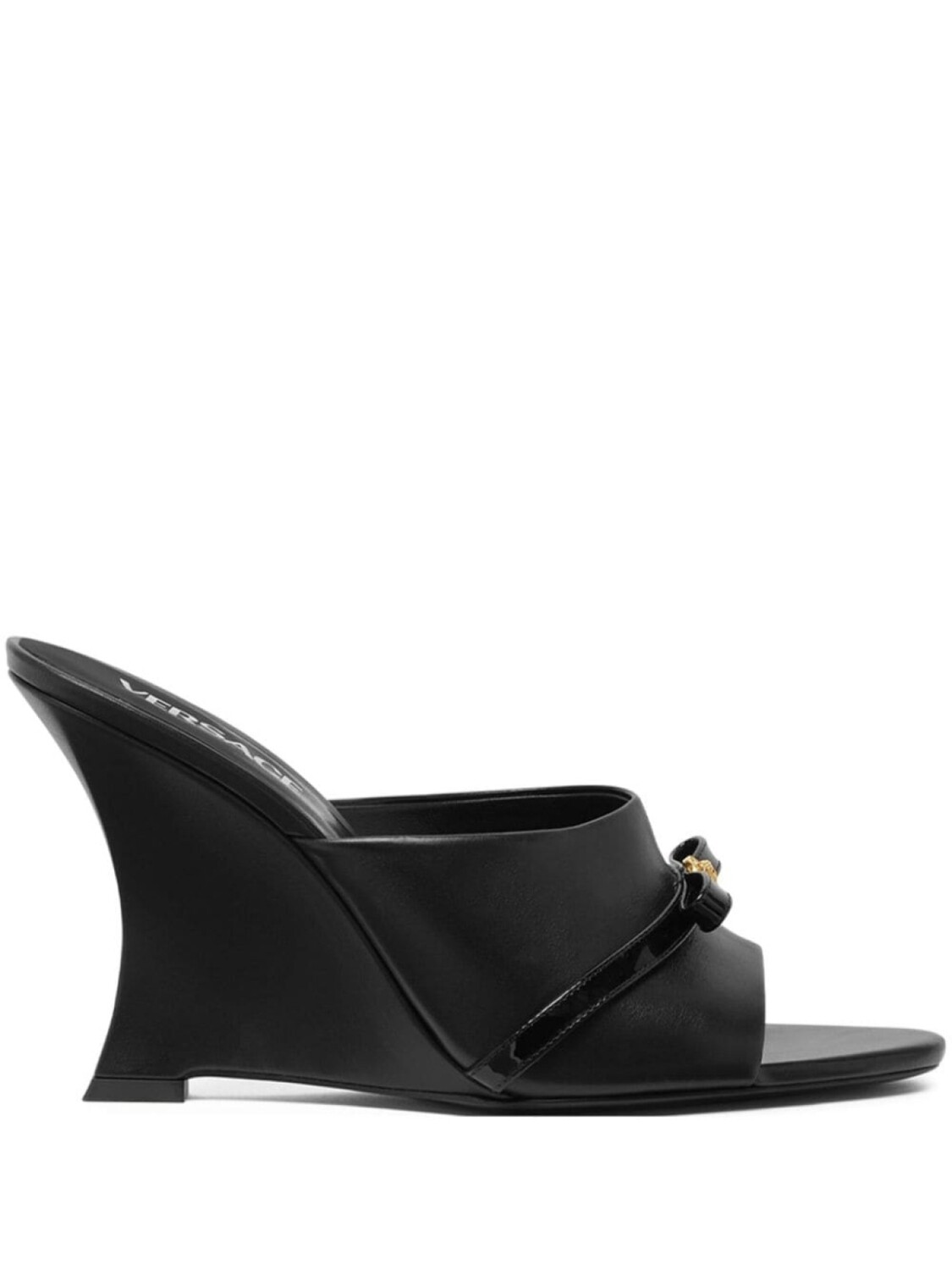 

Versace мюли Gianni Ribbon 95 на танкетке, черный