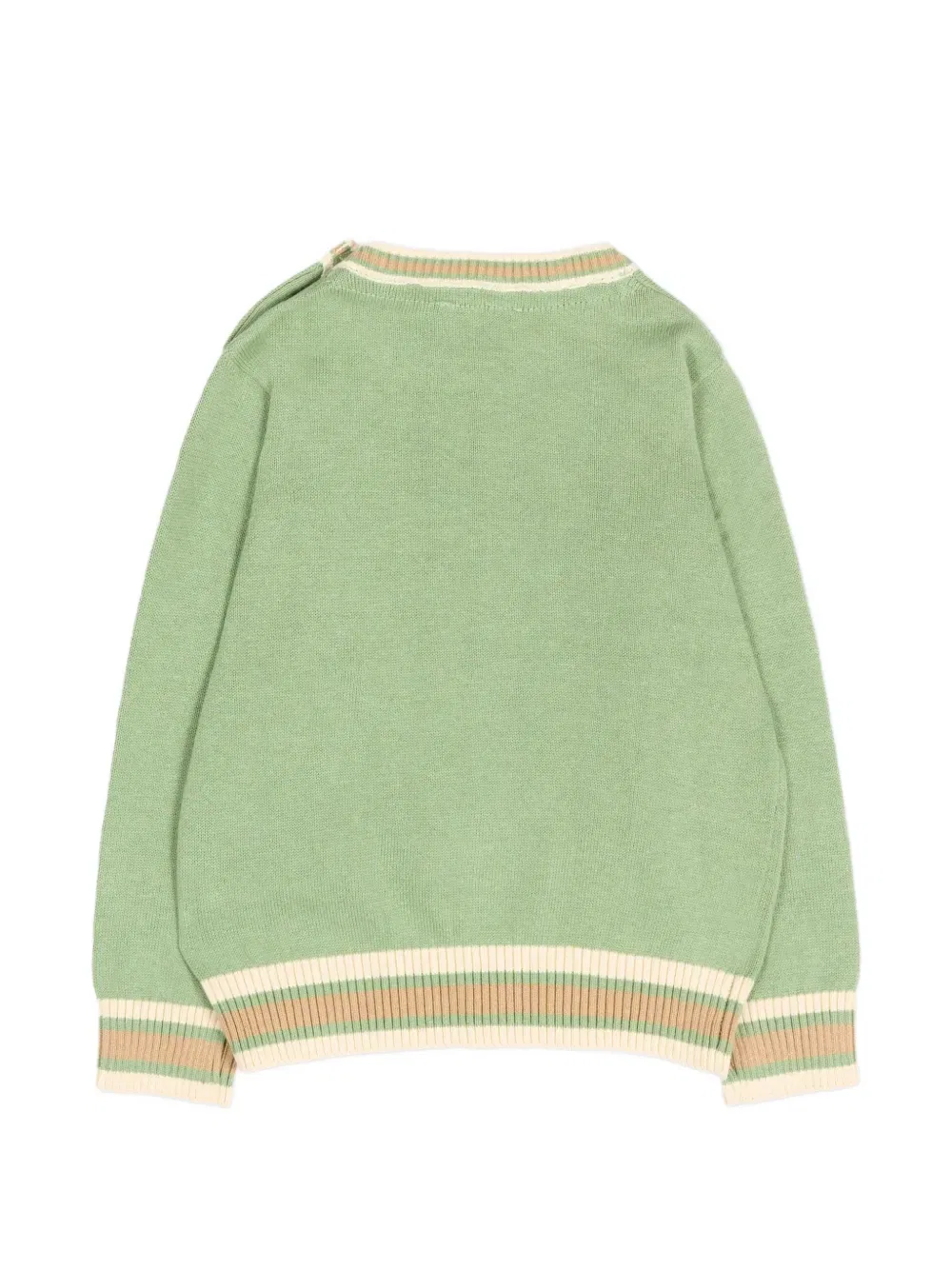 Свитер с вышитым логотипом Trussardi Junior, зеленый — фото 2