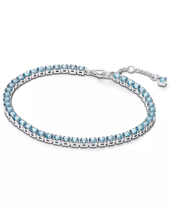

Сверкающий розовый теннисный браслет Pandora, blue