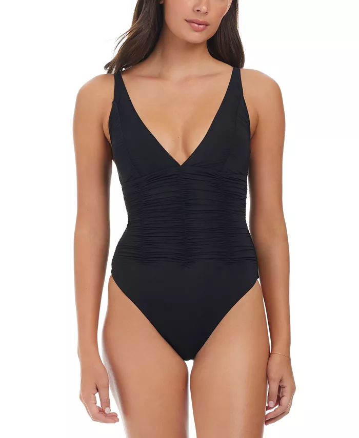 

Женский цельнокроеный купальник Beach Goddess Excess Shirred Mio Sanctuary, черный