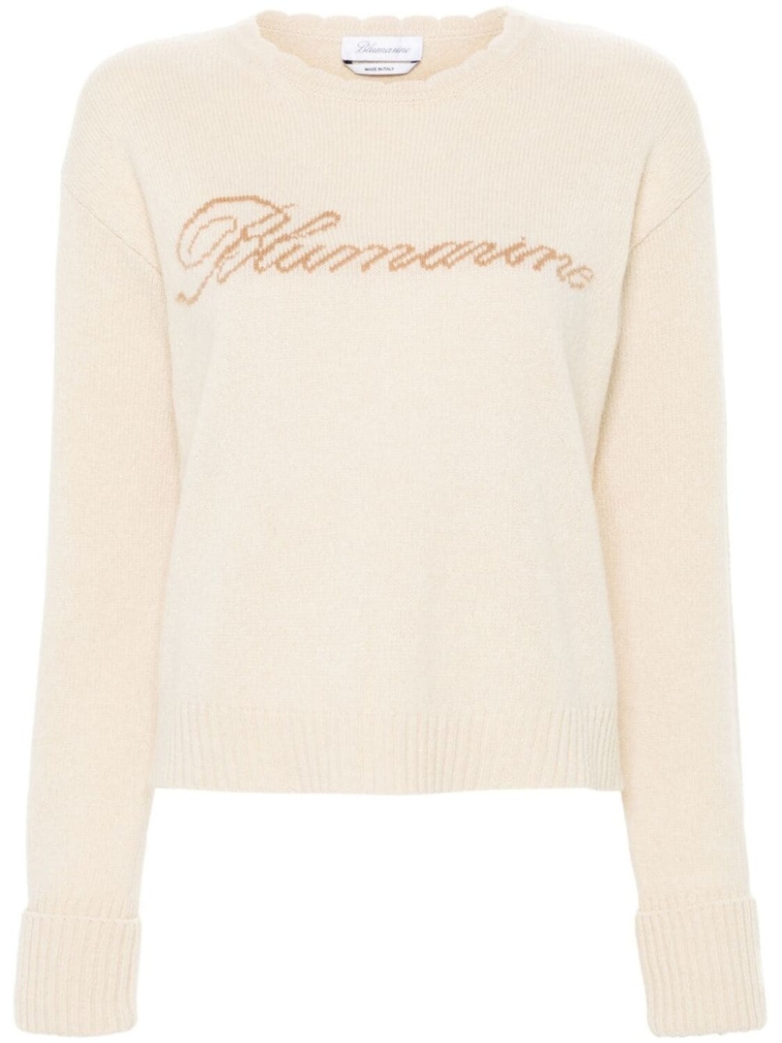 

Blumarine джемпер с логотипом-интарсией, нейтральный цвет