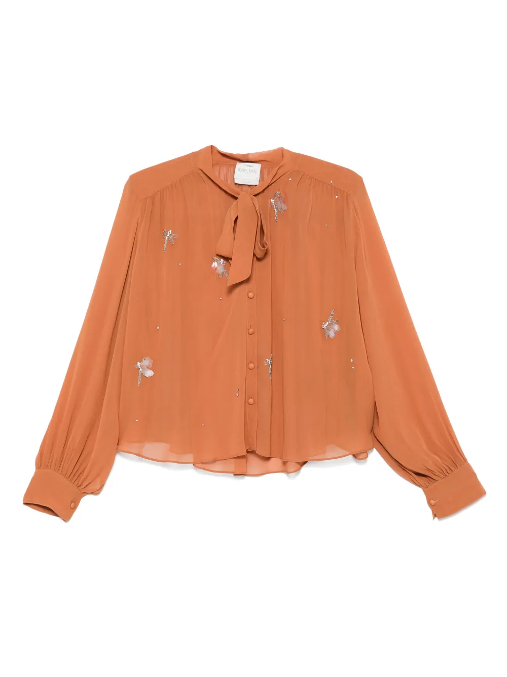 

Рубашка с кристаллами Forte Forte, коричневый