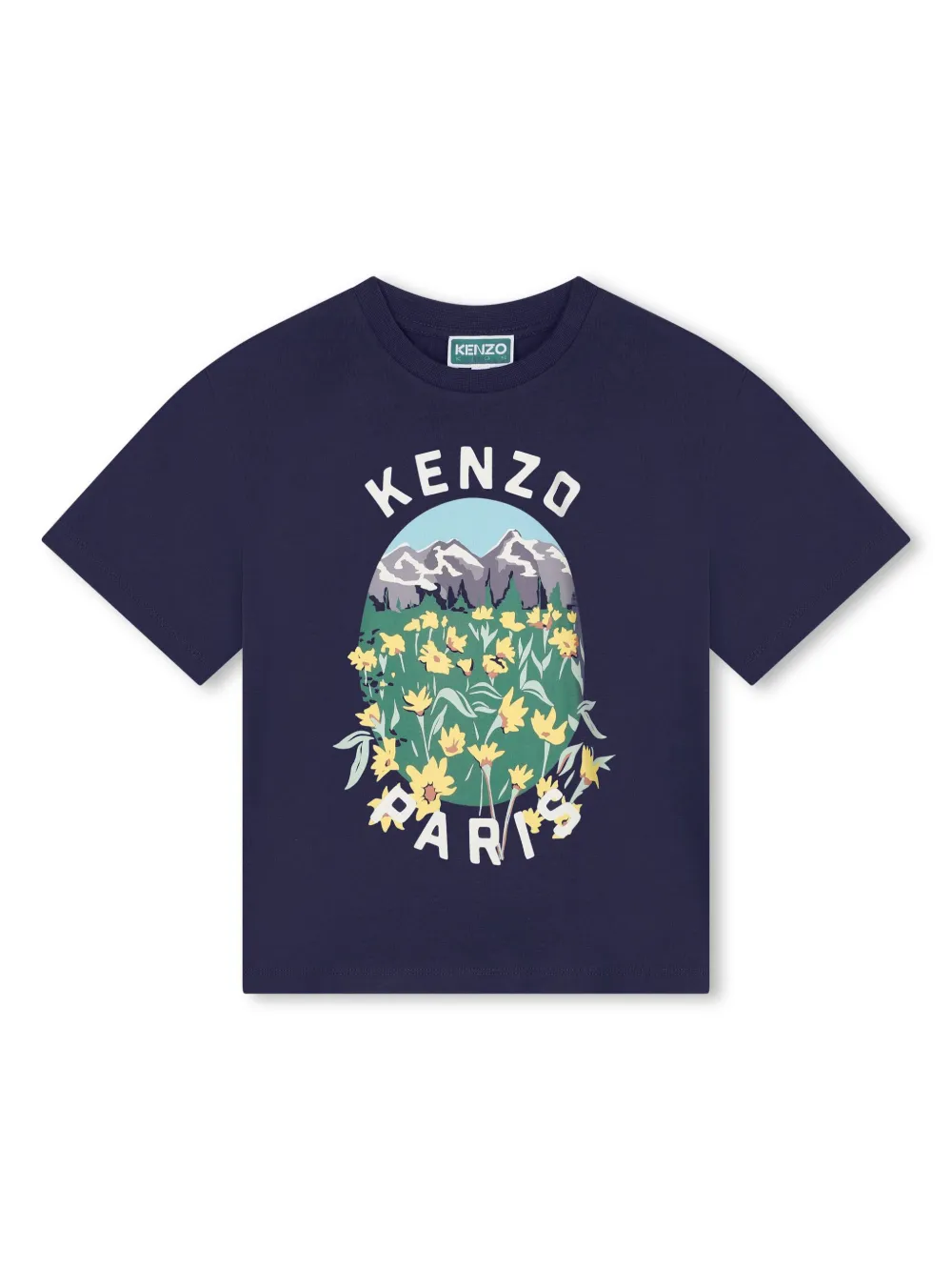 

Футболка с графичным принтом Kenzo Kids, синий