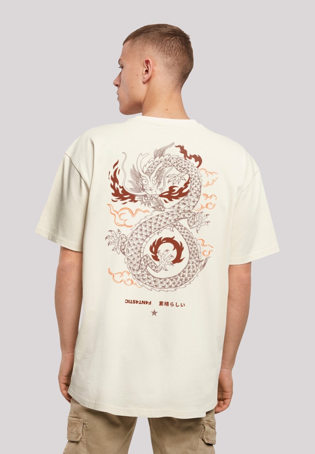 

Футболка с принтом DRACHE FEUER JAPAN F4NT4STIC, цвет sand