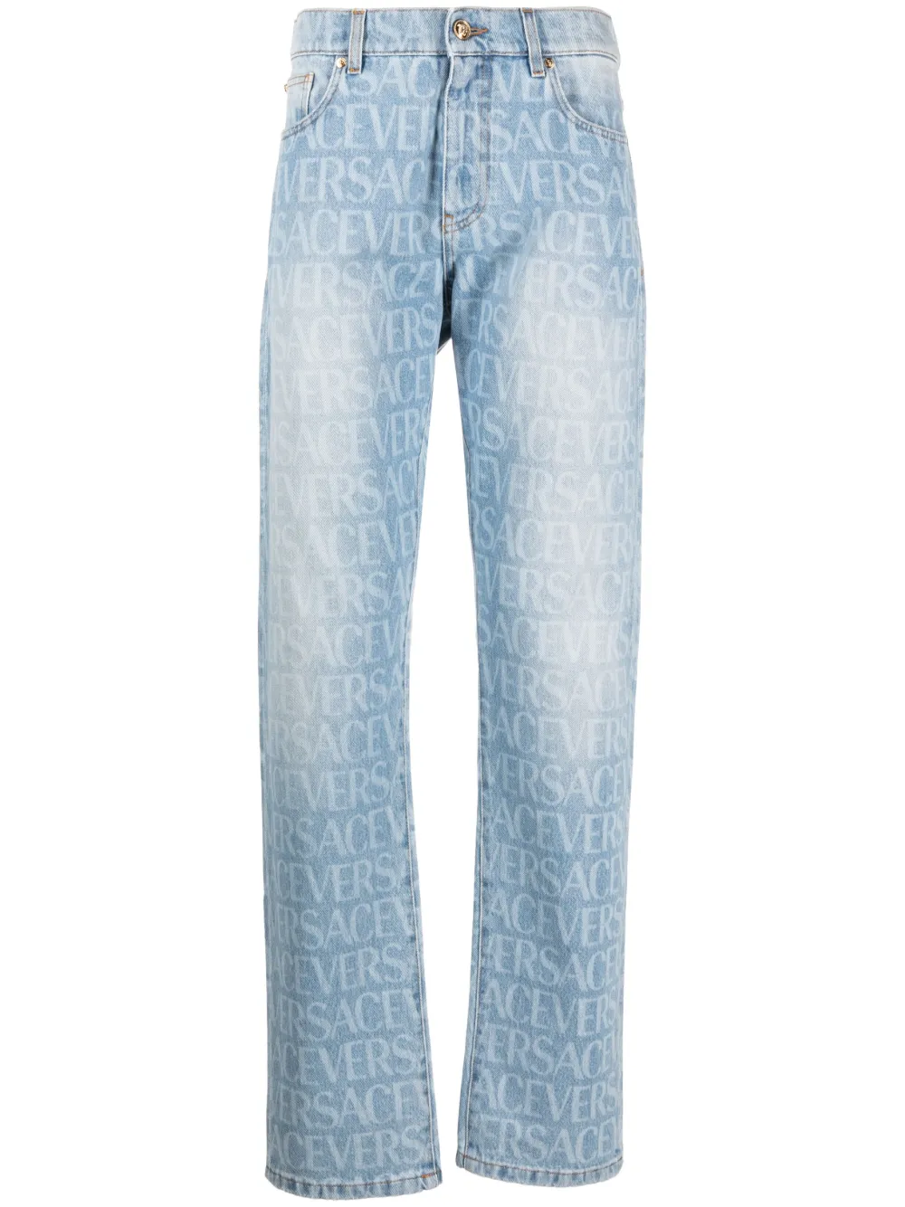 

Прямые джинсы Versace Allover, синий