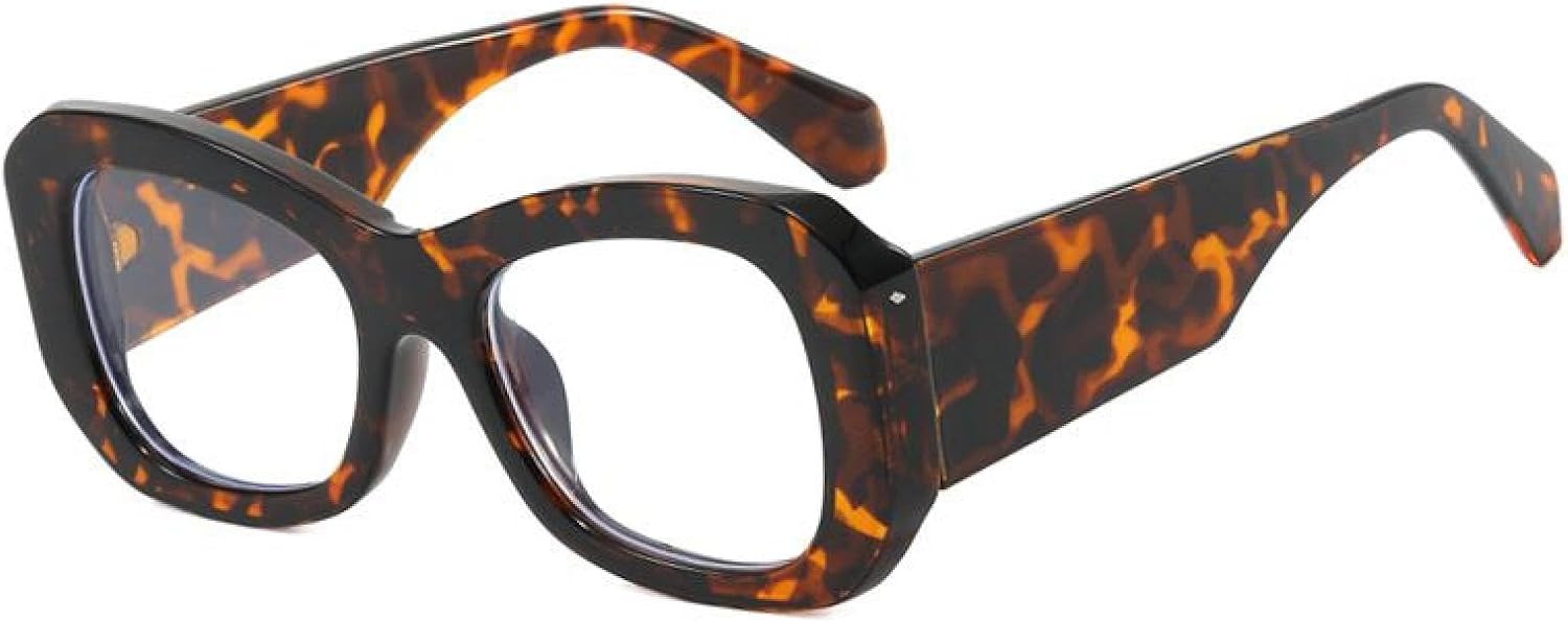 

Солнцезащитные очки в крупной оправе для женщин и мужчин, роскошные винтажные солнцезащитные очки в стиле панк, широкие дужки, защита от УФ-излучения UV400 TYUVIVO, Leopard Clear